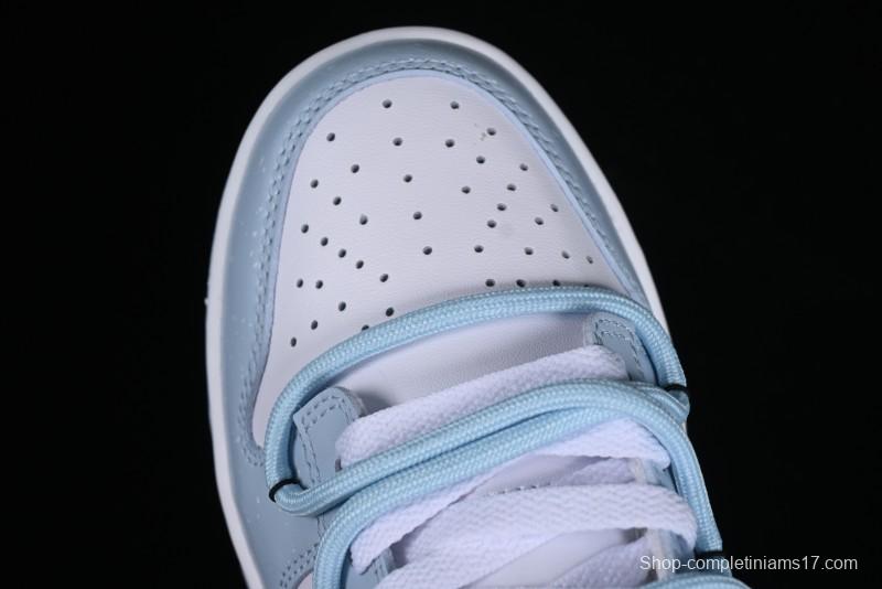 Nike Dunk Low SB Casual Sneakers in Light Blue with Sea Salt Lime Accents - FJ7743-194