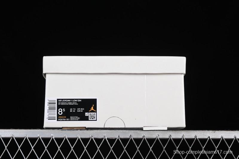 Nike Air Jordan 1 Low "Quai 54" Casual Sneakers in White Black Blue - HQ0764-001