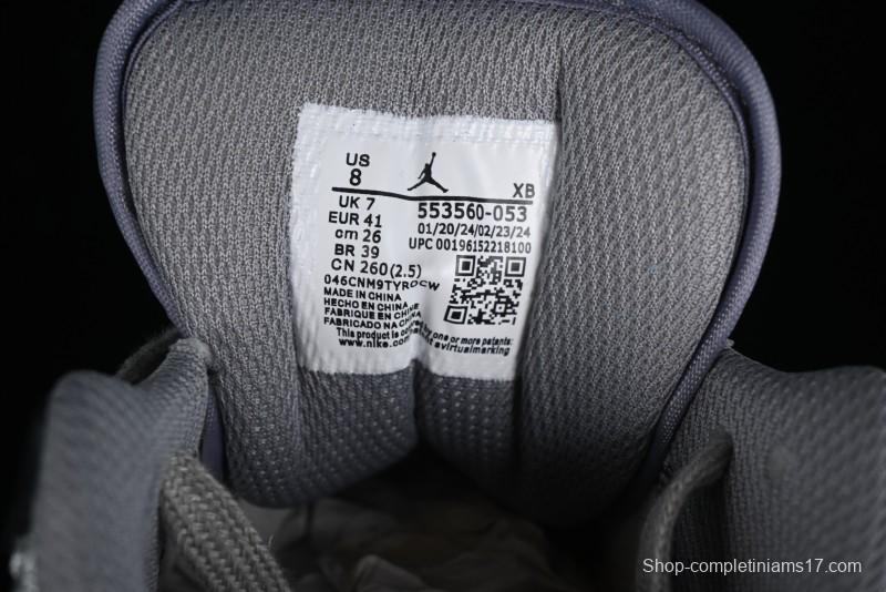 Nike Air Jordan 1 Low AJ1 Panda Prank Modern Gray Silver Black Low-top Casual Sneakers - 553560-053