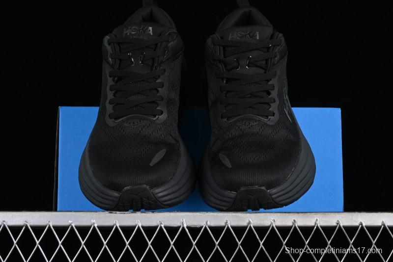 HOKA ONE ONE Bondi 8 Functional Cushioned Running Shoes with Engineered Mesh Upper - 1123202 BBLC