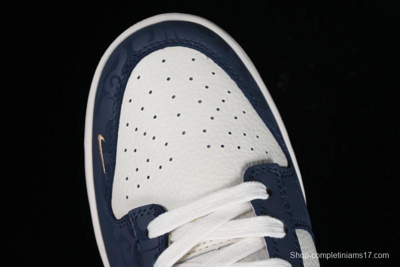 Nike SB Dunk Low Year of the Dragon Limited Edition - Dark Pattern Blue Red Swoosh Anniversary Custom Low-Top Casual Skate Shoes - DQ1098-365