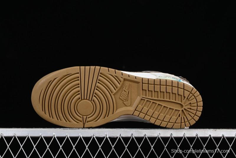 Nike Dunk Low Panda Prank Sail Era Sails Tan Brown SB Strap Low-Top Casual Skate Shoes - FV3629-371