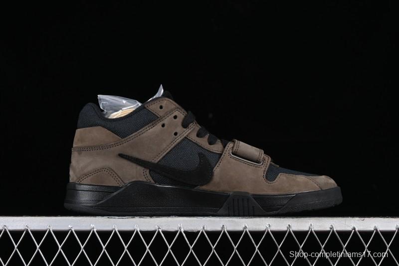Nike Travis Scott x Jordan Cut The Check AJ1 Basketball Shoes with Velcro Design - FZ8117-200