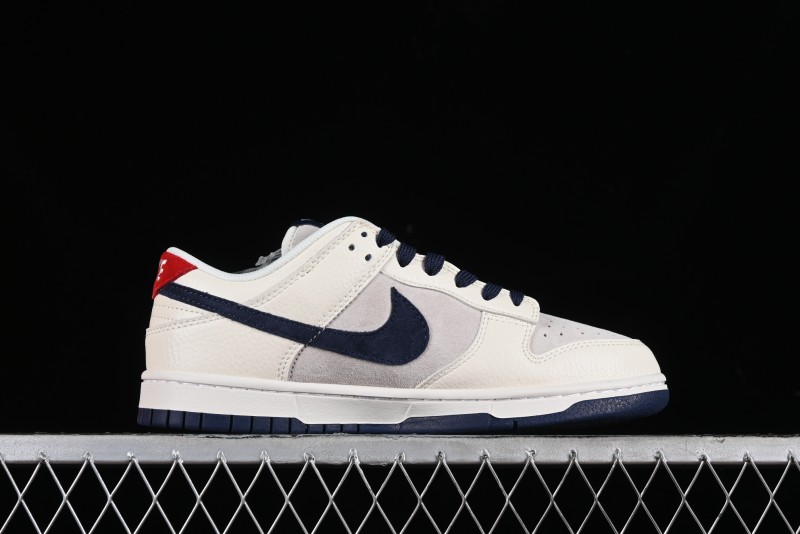 Nike SB Dunk Low LV Collaboration - Suede Navy Blue Anniversary High-End Custom Low-Top Casual Skate Shoes - FC1688-134