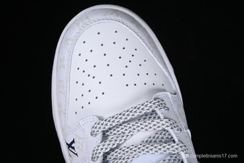 Nike SB Dunk Low LV Collaboration - Blue Midnight Elite Custom Low-Top Casual Skate Shoes - DD1391-122