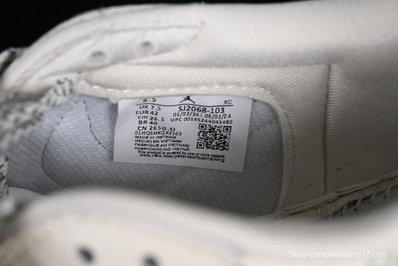 Nike Travis Scott x Fragment Design x Air Jordan 1 Low OG SP AJ1 LV Classic Black Gold Low-top Casual Sneakers - SJ2068-103