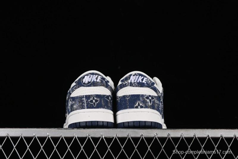 Nike SB Dunk Low LV Collaboration - Camo Mesh Anniversary High-End Custom Low-Top Casual Skate Shoes - JH8040-942