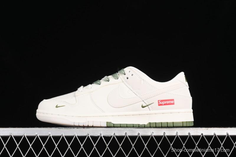 Nike SB Dunk Low Supreme Collaboration - Beige Green Two-Tone Anniversary High-End Custom Low-Top Casual Skate Shoes - BB8675-109