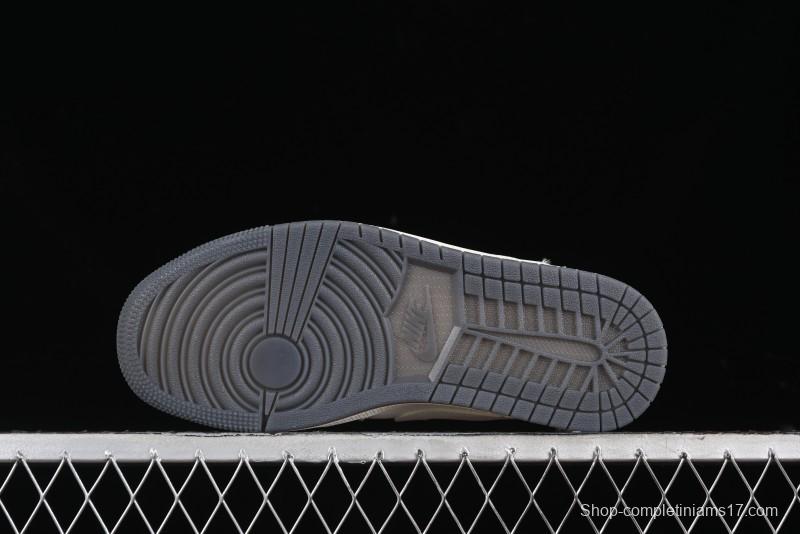 Nike Air Jordan 1 Low Gucci Collaboration - Smoke Grey Pattern High-End Custom Retro Basketball Shoes - DM5688-101