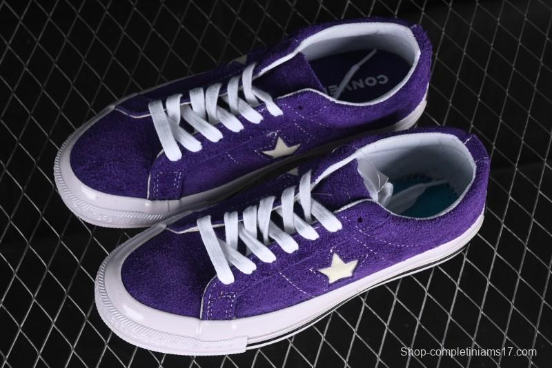 Converse One Star Retro Low-Top Skate Shoes in Purple Suede - 171586C