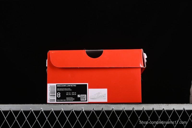 Nike SB Dunk Low Supreme Collaboration - Off White Gray Swoosh Anniversary Custom Low-Top Casual Skate Shoes - DQ1098-392