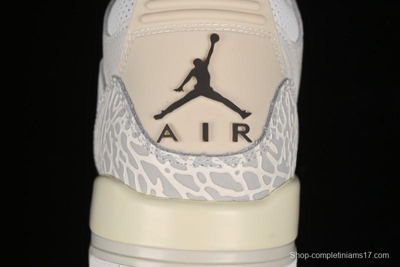 Nike Air Jordan 3 Retro Cactus Jack Collaboration High-Top Basketball Shoes with Soft Napa Leather and Visible Air Cushion - 136064-668