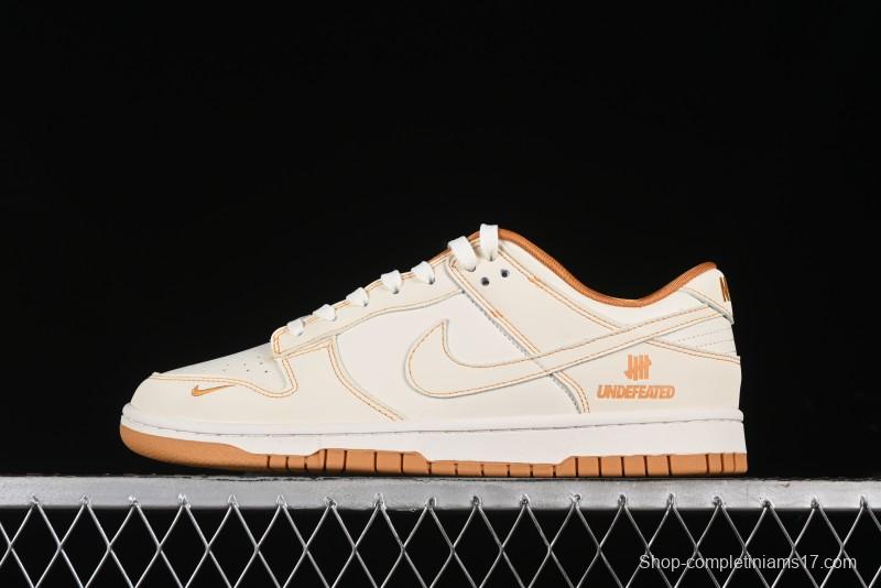 Nike SB Dunk Low UN Collaboration - Off White & Yellow Swoosh Anniversary Customized Low-Top Casual Skate Shoes - KK1688-011