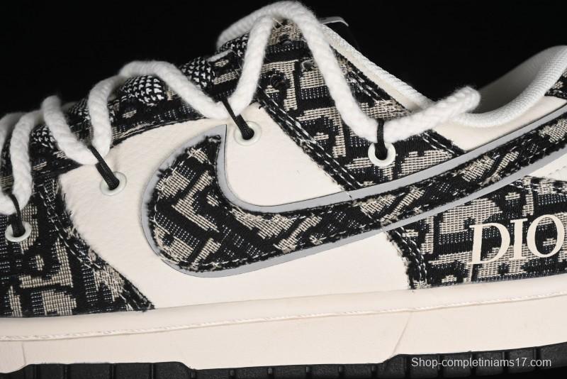 Nike SB Dunk Low Dior Collaboration Anniversary High-End Custom Low-Top Casual Sneakers - SJ2068-286