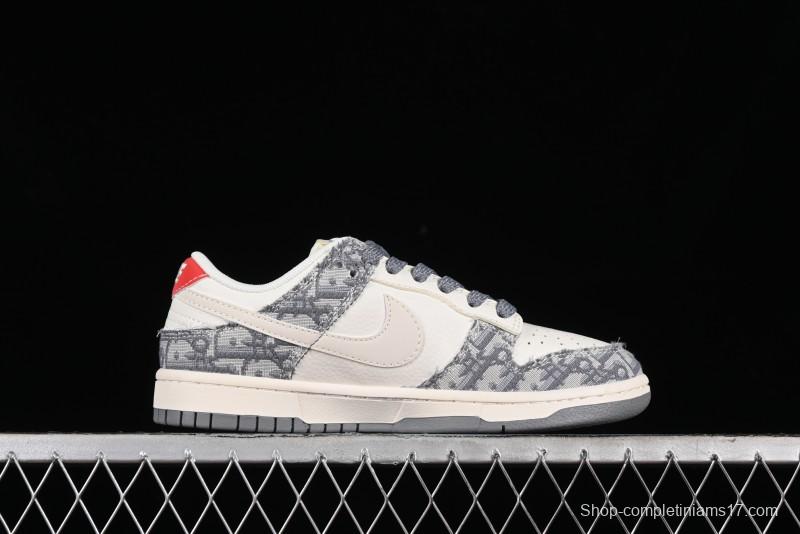 Nike SB Dunk Low Dior Collaboration - Suede Gray Anniversary High-End Custom Low-Top Casual Skate Shoes - XY1688-004
