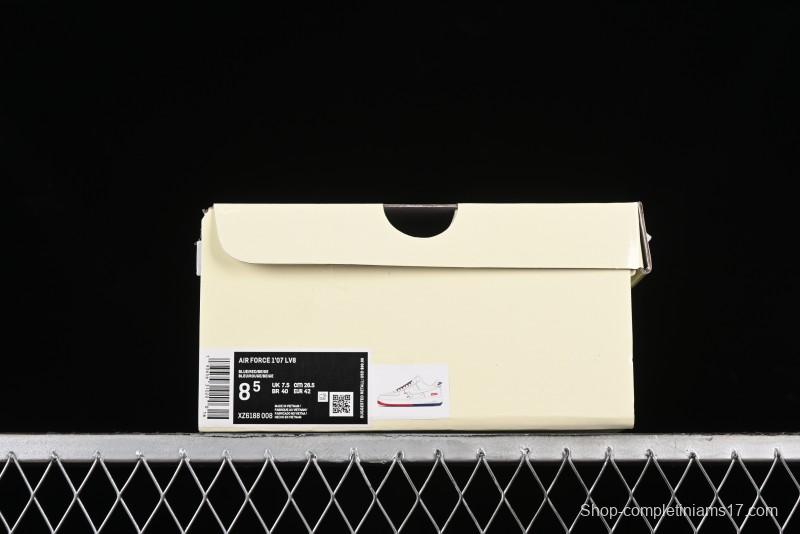 Nike Air Force 1 '07 Low Supreme Collaboration - Beige Red Blue Double Swoosh Casual Sneakers - XZ6188-008