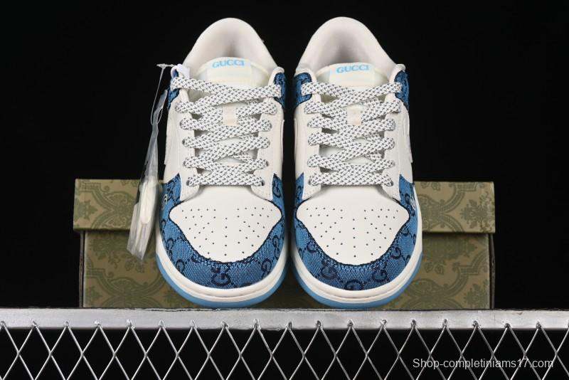 Nike SB Dunk Low Gucci Collaboration - Royal Blue Anniversary High-End Custom Low-Top Casual Sneakers CF3688-002