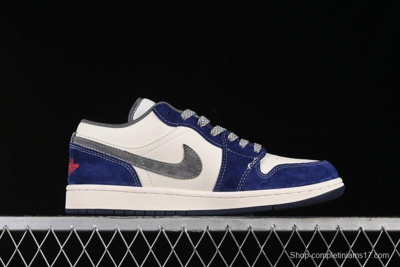 Nike Air Jordan 1 Low OFF-WHITE Collaboration - Qilin Blue Retro Basketball Shoes - WG8850-013