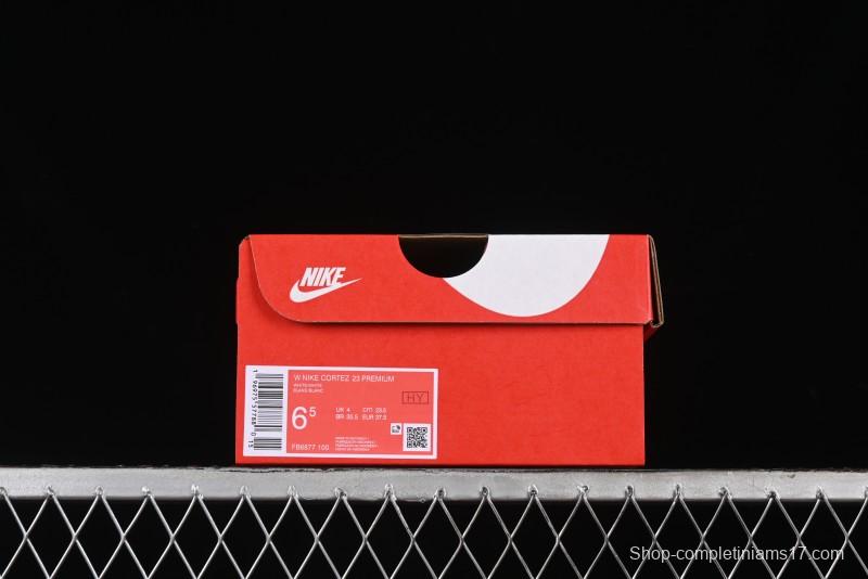 Nike Classic Cortez Leather Retro Running Shoes - FB6877-100