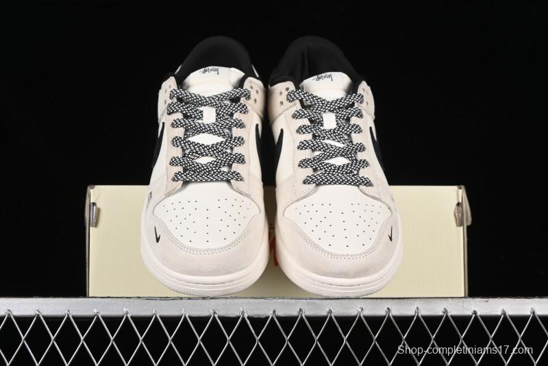 Nike SB Dunk Low x Supreme x Stussy Triple Collaboration Off-White Black Swoosh Anniversary High-End Custom Low-Top Casual Skate Shoes - SJ2068-270