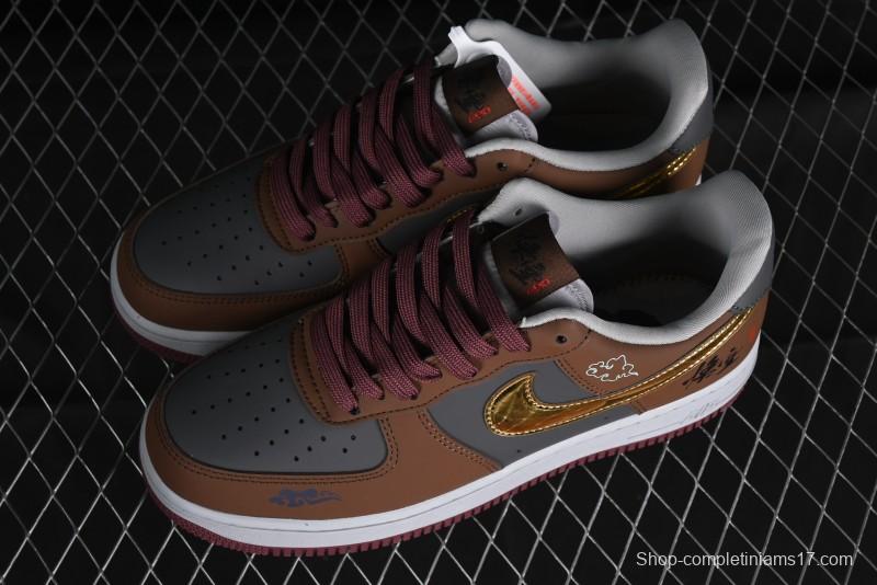 Nike Air Force 1 '07 Low Sun Black Myth Wukong Themed Casual Sneakers - CW2288-111