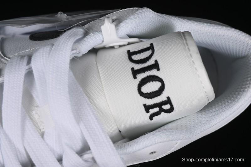 Nike Air Jordan 1 AJ1 Dior Collaboration - White Black Custom Low Top Retro Basketball Shoes - LJ6688-010