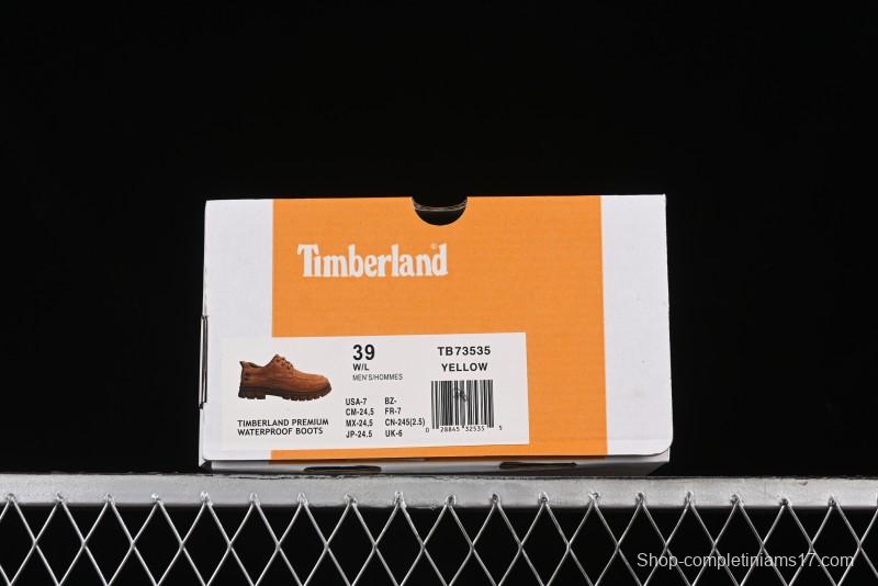 Timberland Low-Top Casual Shoes for Men - 24SS Autumn Collection with Oil-Resistant Italian Leather & Anti-Slip Rubber Outsole - TB73535YELLOW