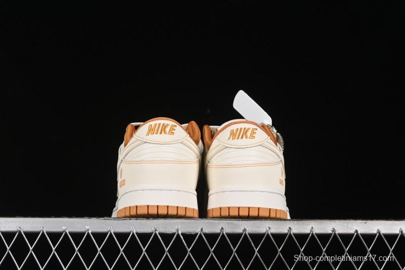 Nike SB Dunk Low UN Collaboration - Off White & Yellow Swoosh Anniversary Customized Low-Top Casual Skate Shoes - KK1688-011