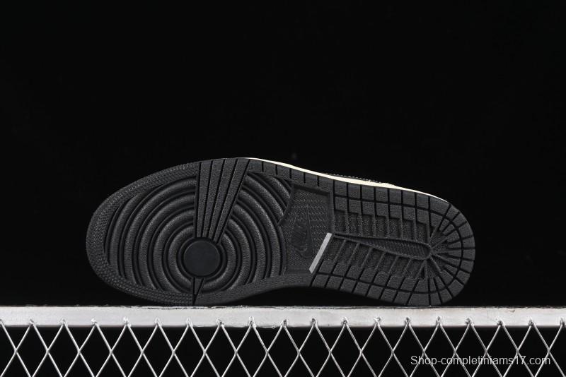 Nike Air Jordan 1 Low "Coconut Milk Black" Casual Basketball Shoes with Team Gold Accents - HQ3437-101