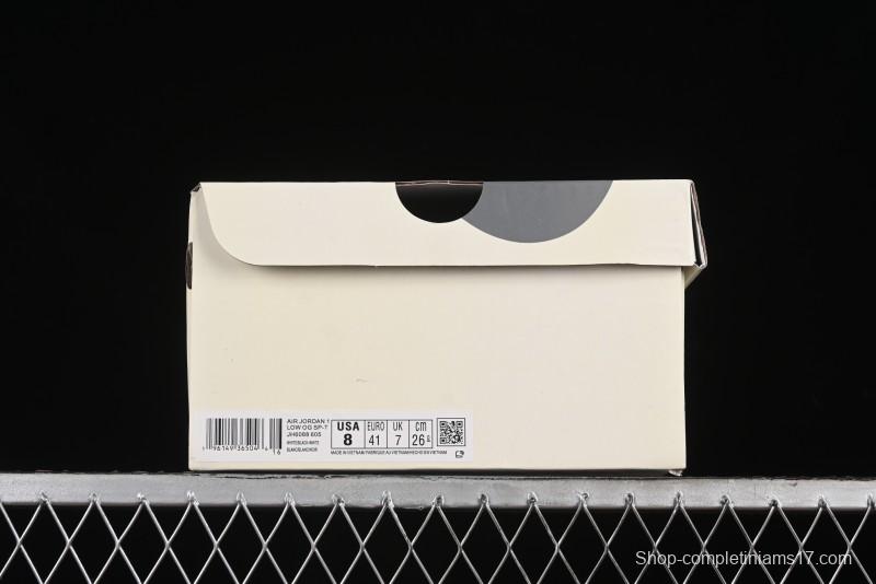 Nike Travis Scott x Fragment Design x Air Jordan 1 Low OG SP AJ1 Levi's Collaboration - White Blue Canvas Low Top Casual Sneakers - JH6088-605