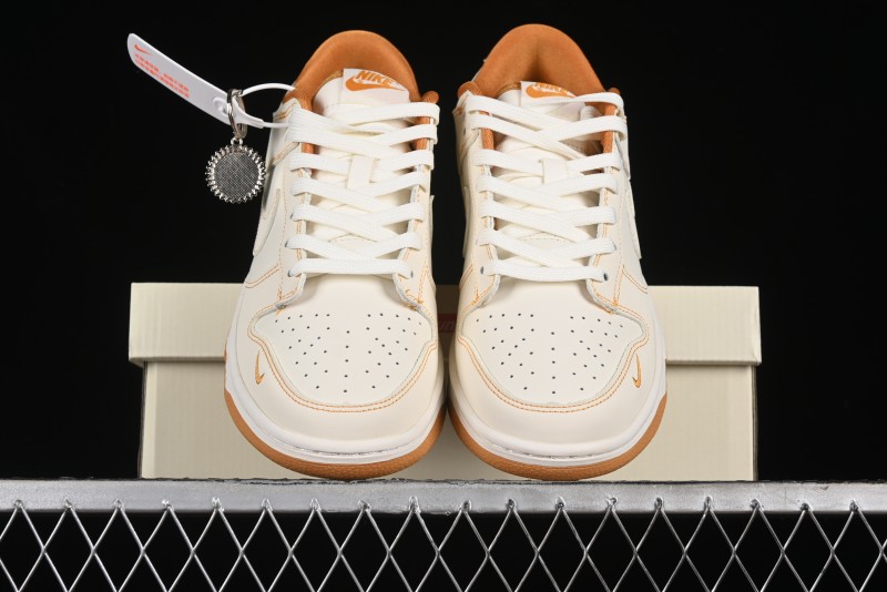 Nike SB Dunk Low UN Collaboration - Off White & Yellow Swoosh Anniversary Customized Low-Top Casual Skate Shoes - KK1688-011