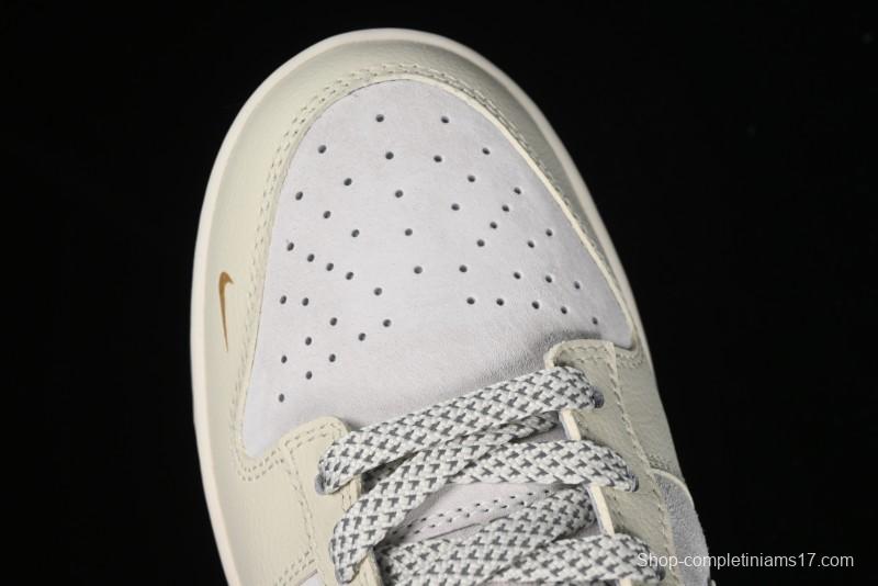 Nike SB Dunk Low Gucci Collaboration - Beige with Yellow Swoosh Anniversary High-End Custom Low-Top Casual Sneakers - DQ1098-390