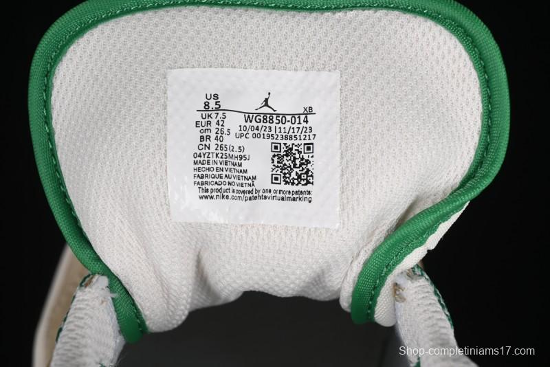 Nike Air Jordan 1 Low AJ1 Gucci Collaboration - Vintage Basketball Shoes in Sheepskin Green - WG8850-014