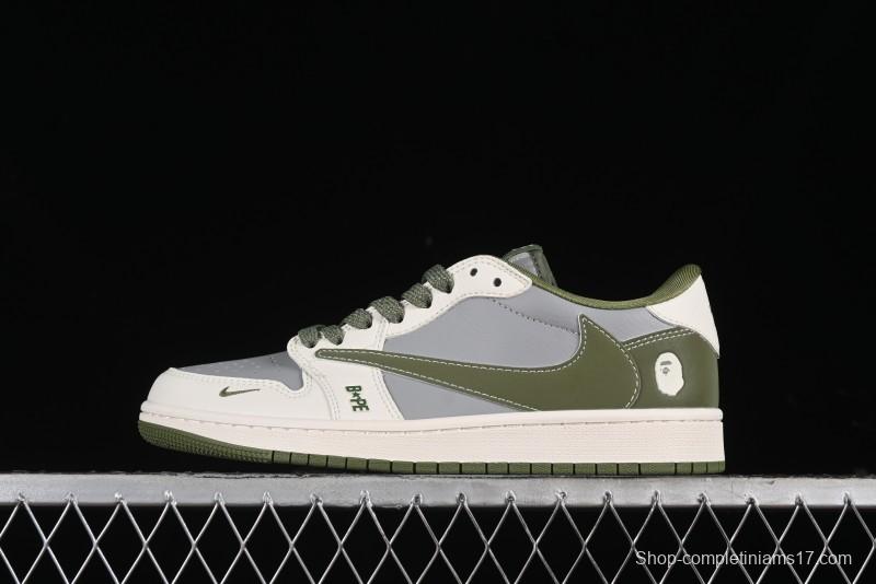Nike Travis Scott x Fragment Design x Air Jordan 1 Low OG SP AJ1 Bape Collaboration - BB6511-621