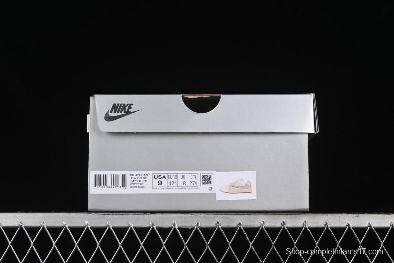 Nike Travis Scott x Fragment Design x Air Jordan 1 Low OG SP AJ1 Low Top Casual Sneakers - DM7866-022