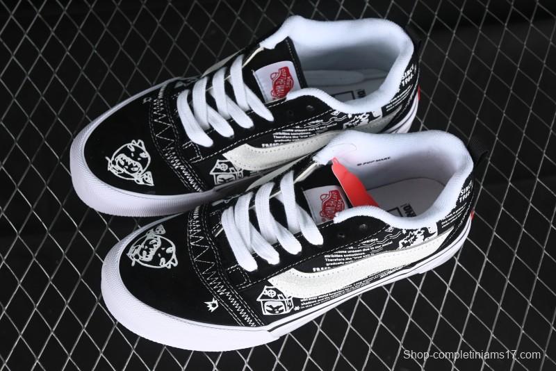Vans HIRONO x Vans Knu Skool Bubble Mart Xiao Ye Graffiti Low-Top Casual Skate Shoes - VN0009QWFGI