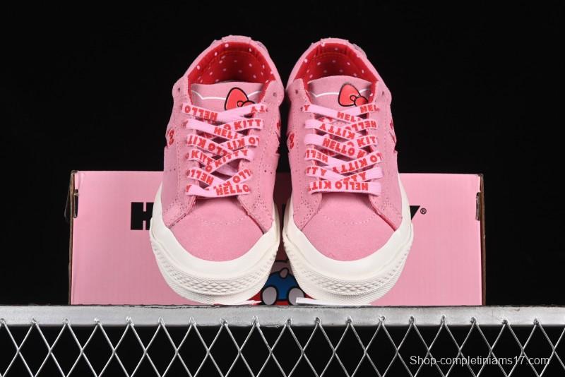 Converse One Star Hello Kitty Collaboration Low Top Casual Sneakers with Embroidered Bow - 362941C
