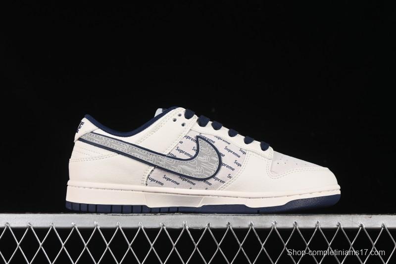 Nike SB Dunk Low Supreme Collaboration - Off-White Double Swoosh Anniversary Custom Low-Top Casual Sneakers - XX2025-288