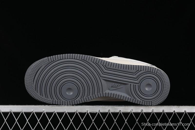 Nike Air Force 1 '07 Low Stussy Collaboration - Light Grey Double Swoosh Casual Sneakers - XZ6188-012