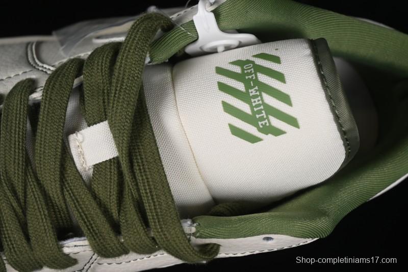 Nike Air Jordan 1 Low OFF-WHITE Collaboration - Retro Basketball Shoes with Beige Green Stitching - CF3688-021