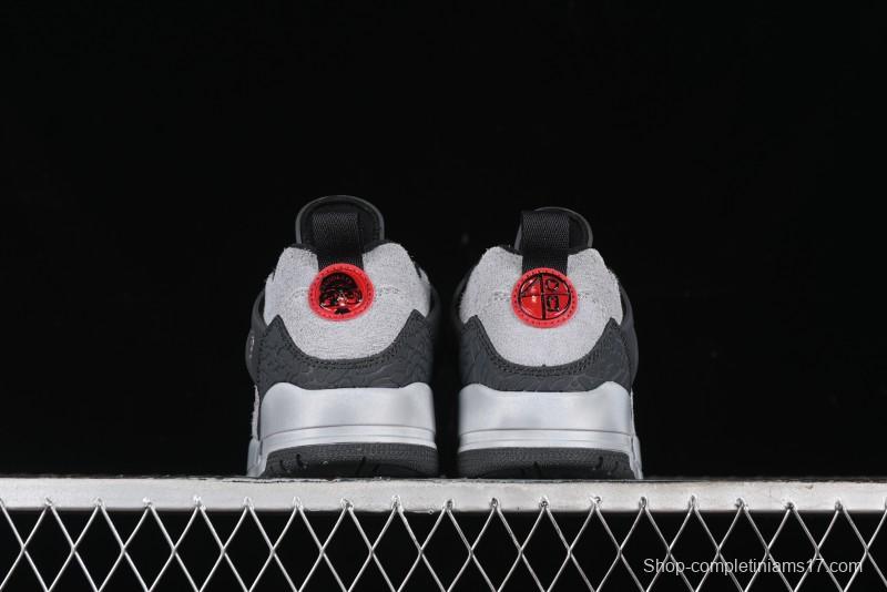 Nike Jordan Spizike Low AJ Hybrid Elements Black Grey Crack Leather Casual Sneakers - FQ1759-002