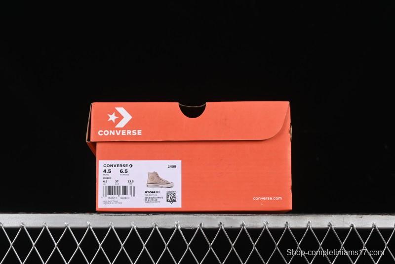 Converse Chuck 1970s Winter Waterproof Leather High-Top Sneakers with Gold Eyelets and Fleece Lining - A12443C