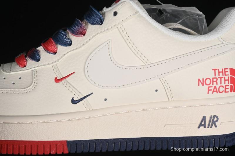 Nike Air Force 1 '07 Low The North Face Collaboration - White Red Blue Color Block Low-Top Casual Sneakers - XZ6188-010