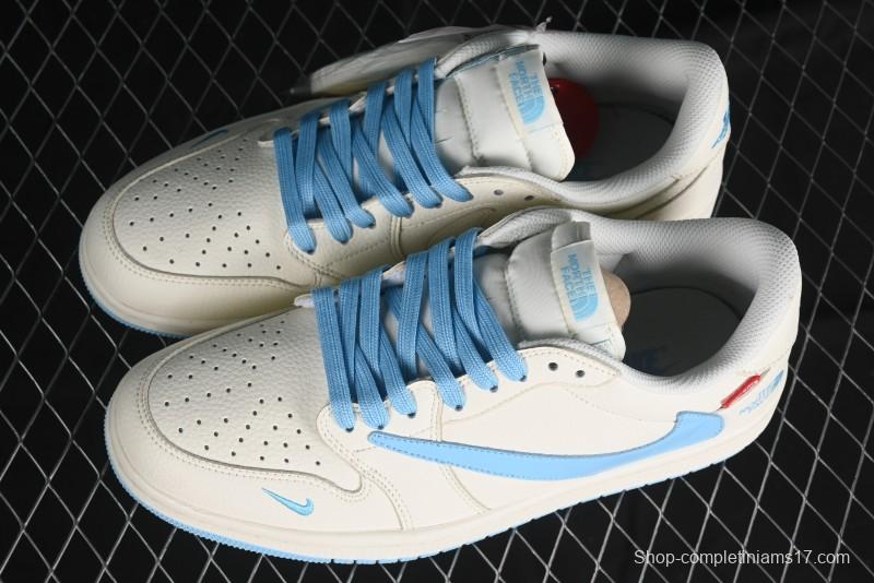 Nike Travis Scott x Fragment Design x Air Jordan 1 Low OG SP AJ1 Supreme North Face Collaboration - DIY1688-002
