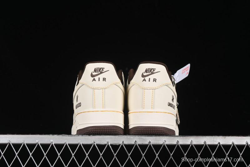 Nike Air Force 1 '07 Low UN Collaboration Casual Sneakers in Off-White with Yellow Stitch - KK3333-002