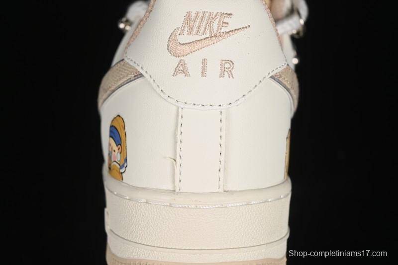 Nike Air Force 1 Low x Capybara "Pearl Girl" Casual Sneakers with Lace-Up Design - LV0506-505