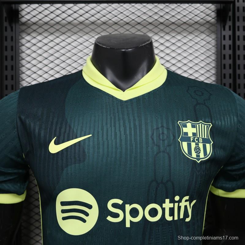 Player Version 25/26 FC Barcelona Dark Green with Neon Yellow Trim Jersey