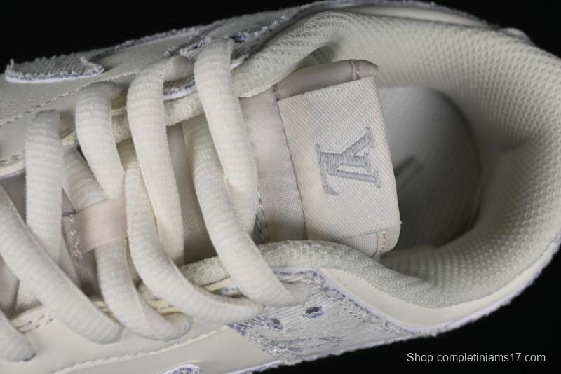 Nike SB Dunk Low LV Collaboration - Purple Denim with White and Purple Swoosh Anniversary High-End Custom Low-Top Casual Sneakers - DJ2024-010