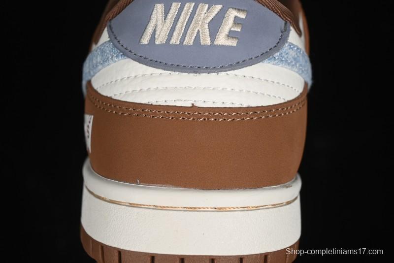 Nike SB Dunk Low Levi's Collaboration - White Grey Brown Anniversary Customized Low-Top Casual Sneakers - JH8310-958