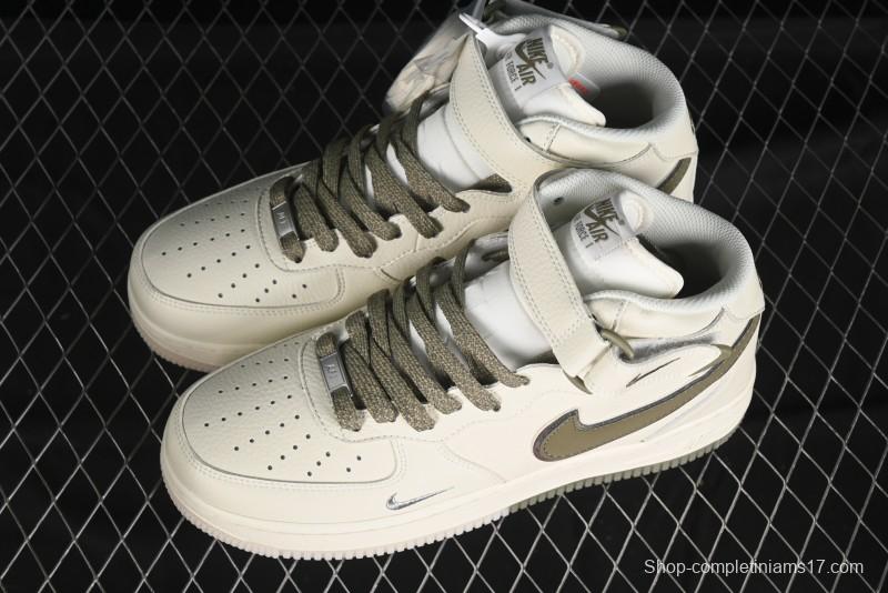 Nike Air Force 1 '07 Mid Military Green Dual-Color Sole Starlight Retro Sneakers - XL0236-231